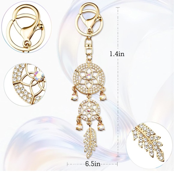 Aurora borealis Dreamcatcher purse/bag charm keychain - Picture 7 of 8